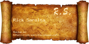 Rick Sarolta névjegykártya