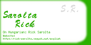 sarolta rick business card